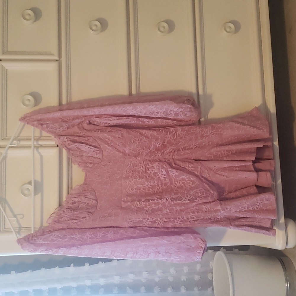 Blush Lace long sleeve dress 10/M